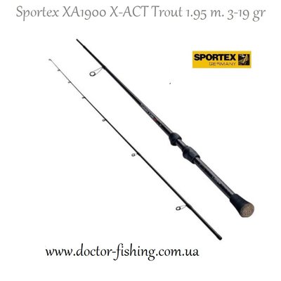 Спінінгове вудилище Sportex XA1900 X-ACT Trout 1.95m 3-19gr 135190 фото