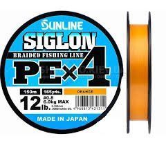 Шнур Sunline Siglon PE х4 150m (оранж.) #0.8/0.153mm 12lb/6.0kg 1658.09.31 фото