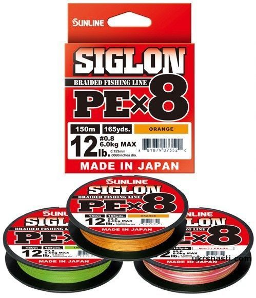 Шнур Sunline Siglon PE х4 150m (оранж.) #0.8/0.153mm 12lb/6.0kg 1658.09.31 фото